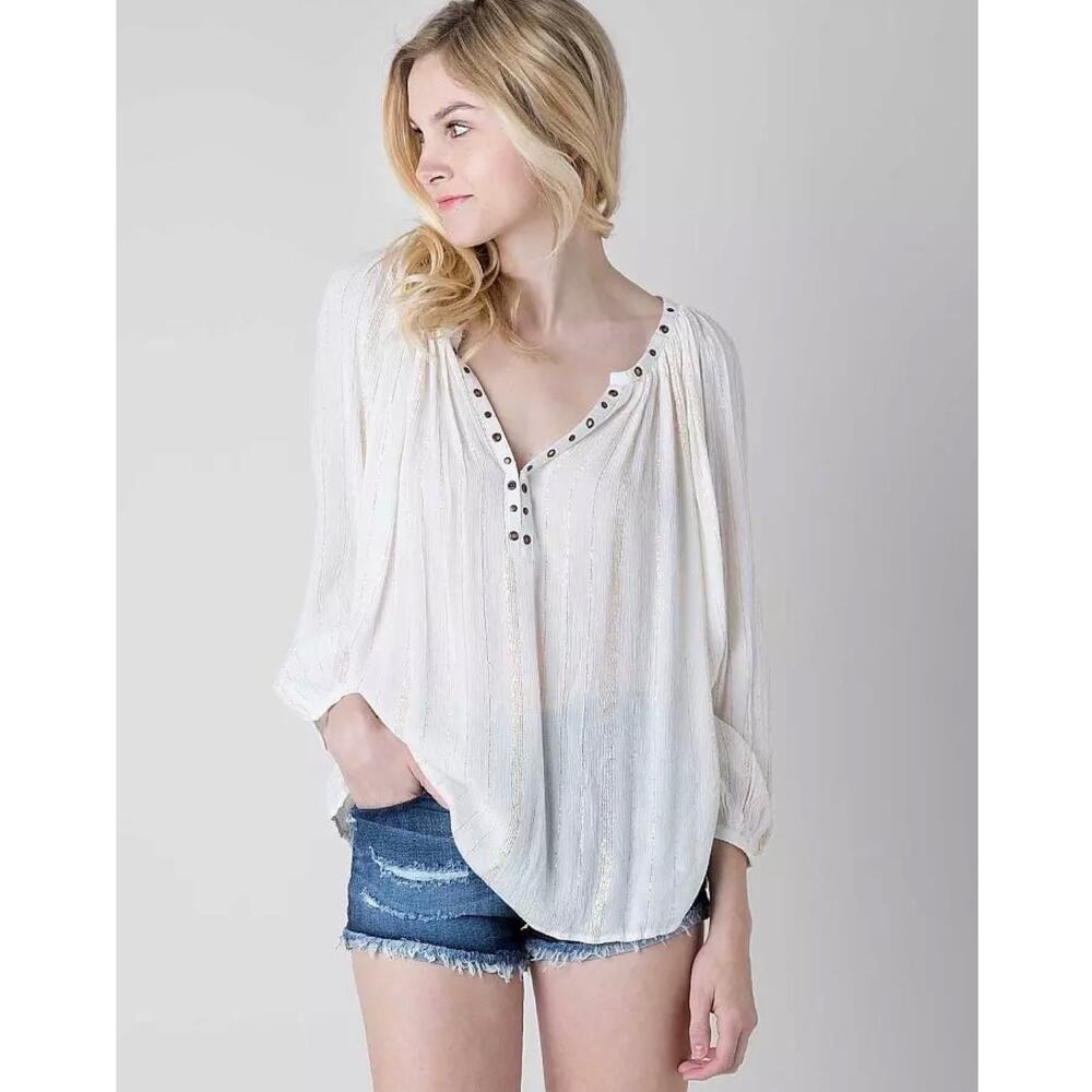 Amuse Society Caden Henley Blouse, Casa Blanca, L